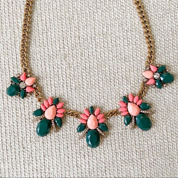 J Crew Crystal Clusters Chain Necklace - Picture 3 of 5